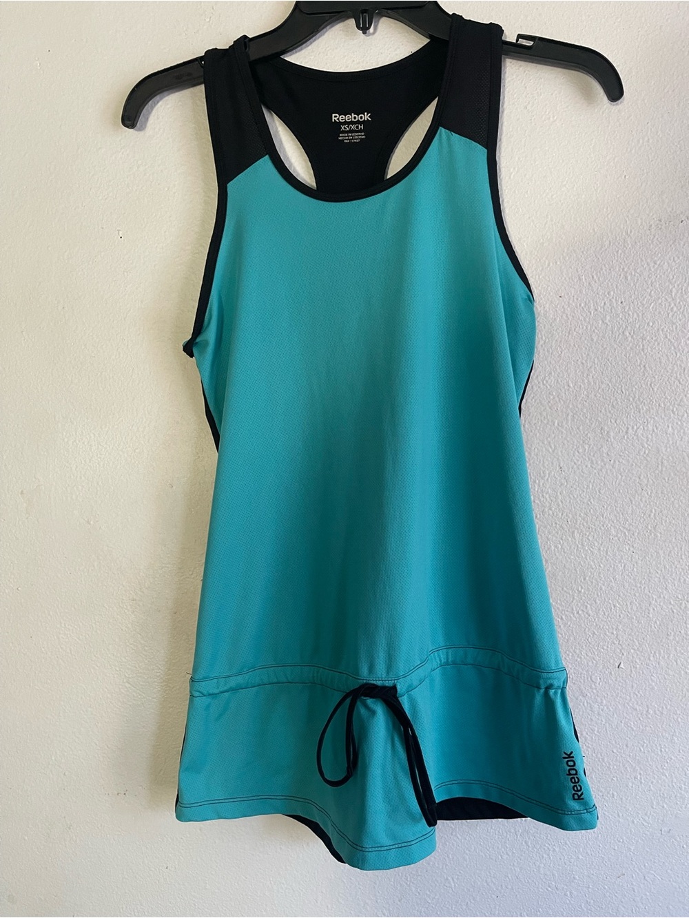 Reebok Black Athletic Top with Silver Logo Print